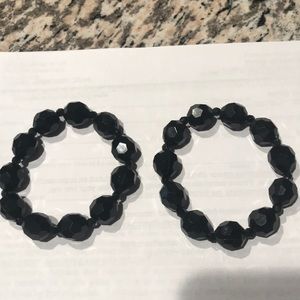 Women’s 2 black stretchy beaded bracelets